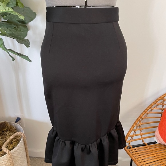 T&J Black Skirt w/ Flounce Hem - Picture 5 of 12